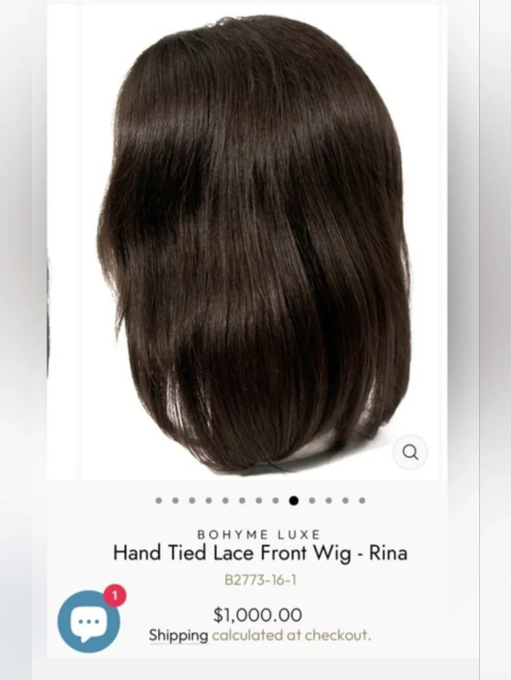 Bohyme Luxe Rina 100% Human Hair Short Layered Women's Wig Dark Brown
